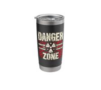 Danger Zone Stylish Vintage Radiation Sign Stainless Steel Insulated Tumbler