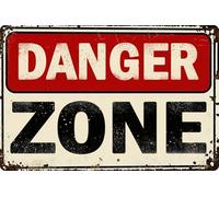 Danger Zone Vintage Tin Signs Metal Wall Art Halloween Tin Sign Man Cave Bar Game Room Wall Decor 8x12 Inch