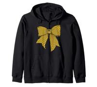 Danger Zone Warning Caution Tape Pattern Girl Coquette Bow Zip Hoodie