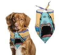 Dangerous Aggressive Shark in The Ocean Dog Bandanas Triangle Dog Bibs Cute Pet Scarf Kerchief for Small Medium Large Pet
