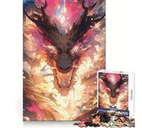 Dangerous Anime Dragon Jigsaw Puzzles for Adults 1000 Piece Mindful Game Clean Cut Happy Challenge Birthday Present (38x26cm)