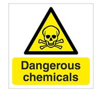 Dangerous Chemicals Sign 120mm x 120mm Self adhesive vinyl sticker - Clearly identifies hazardous substances (10)