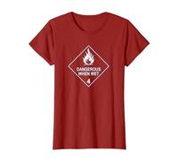 Dangerous for Wet Tea T-Shirt, Women, Cranberry Red, Large