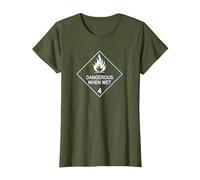Dangerous for Wet Tea T-Shirt, Women, Olive Green, Large