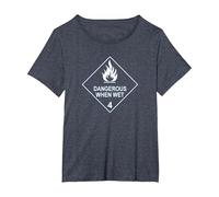 Dangerous for Wet Tea T-Shirt, Women's Plus, Heather Blue, 4X