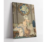 Dangerous Liaisons, Couch Scene by George Barbier, 1920 Canvas Wall Art Print Picture - 32 inch wide x 47 inch high (Frame Depth 30mm)