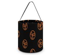 Dangerous Nuclear Radiation Halloween Reusable Easter Goodie Tote Bags with Handles for Trick Or Treating Bucket