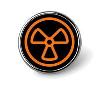 Dangerous Nuclear Radiation Round Lapel Pin Brooches Badge Holder for Clothes Bags Backpack Hats