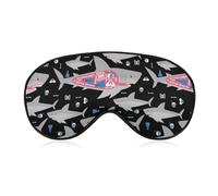 Dangerous Sharks Diver's Skeleton in Shark Belly Sleep Eye Mask Blocks Light Cover Eyeshade for Men Women