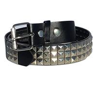 Dangerous Threads Black Studded Belt- 1 1/2" - Nickel Pyramid Studs - Punk, Goth, Black, Small