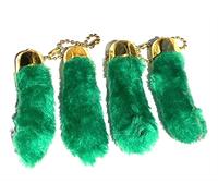 Dangerous Threads Dark Green Artificial Rabbit Rabbits Foot Keychain, 4 pieces, Purple, Medium