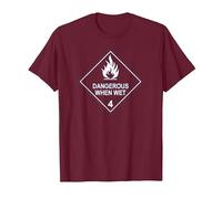 Dangerous When Wet Tee T-Shirt, Men, Burgundy, Medium
