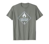 Dangerous When Wet Tee T-Shirt, Men, Olive Heather, Small