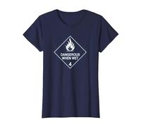 Dangerous When Wet Tee T-Shirt, Women, Navy Blue, 3X-Large
