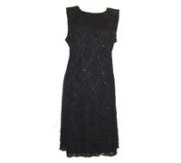 DangerousFX Black Size 20 Sparkly Flare Sequin Lace Evening Cocktail Dress