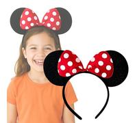 DangerousFX Black With Red Bow & White Polka Dot Minnie Mouse Disney Fancy Dress Ears Head Band