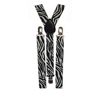 DangerousFX Men's Animal Print Braces white Black & White Zebra One size