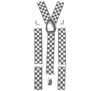 DangerousFX Men's Checkered Braces black Black & White Checks One size