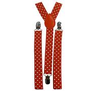 DangerousFX Men's Polka Dot Braces white Red & White Polka Dot One size