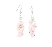 Dangle Costume Natural Chips Stones Dangle Earrings for Women Reiki Crystal Long Dangle Hook Eardrop Gift for Her Valentine with Pouch Women Earrings for Ramadan Valentine's Day (I, One Size)