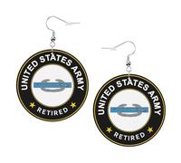 Dangle Earring Us Army Combat Infantry Badge Retired Teardrop Leather Earrings Novelty Leather Earrings Decorative Women Earring For Girl Decorations Mother’S Day