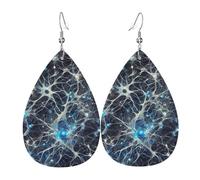 Dangle Earrings Abstract Neurons Lightweight Teardrop Faux Leather Earrings Colorful Leather Earring For Women Married Decoration