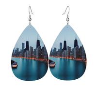 Dangle Earrings American City Luxurious Teardrop Dangle Faux Leather Earrings Colorful Pierced Earring For Festival Beach Married