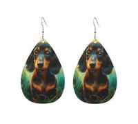 Dangle Earrings Cute Dachshund Dog Lightweight Leather Earrings Trendy Pierced Earring For Accessories Women Beach