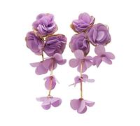 Dangle Earrings Delicate Multilayer Chiffons Designs Portable Alloy for Women Vacation Fashion Floral Earrings Comfortable All Day, One Size, as described, as described