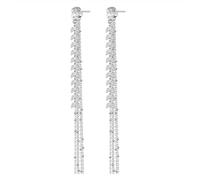 Dangle Earrings for Women Leaf Charm Tassel Drop Earring Long Lightweight Statement Jewelry for Wedding Prom Party Boho Chic Fashion Accessories Silver