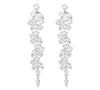 Dangle Earrings for Women,Long Chain Chandelier Drop Earrings with Crystal Fringe Leaf Design Drop Earrings Tassel Earring for Wedding Bridal Earrings Jewelry for Women Girls