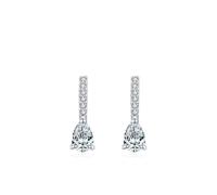 Dangle Earrings For Women Wedding, Teardrop Moissanite Drop Earrings18K White Gold