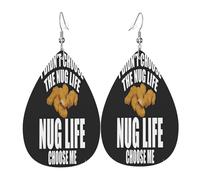 Dangle Earrings I Didn'T Choose The Nug Life Chicken Nugget Lightweight Faux Leather Earrings Trendy Holiday Earring For Married Beach Party