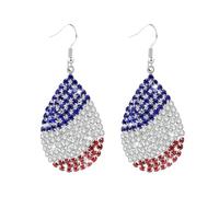 Dangle Earrings Independence Day Patriotic Earring For Dangle Earrings Patriotic Red White Blue USA Earring Pave Crystal Stud