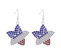 Dangle Earrings Independence Day Patriotic Earring For Dangle Earrings Patriotic Red White Blue USA Earring Pave Crystal Stud