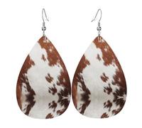Dangle Earrings Realistic Looking Cowhide Animal Print Luxurious Dangle Hoop Earrings Trendy Drop Earring For Daily Wear Beach Accessories