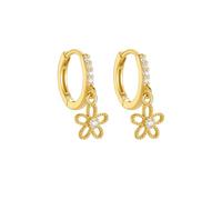 Dangle Earrings Shimmering Floral Drop Earrings With Solitary Modern Design For Elegant Glossy Finish Jewelry