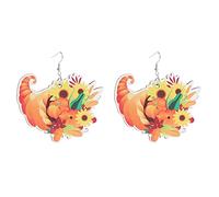Dangle Earrings Thanksgiving Fall Earrings Wooden Thanksgiving Fall Drop Dangle Handmade Turkey Pumpkin Maple Leaf Autumn Jewelry Gifts For Women Girls Earring84