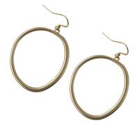 Dangle Hoop Earrings, 925 Sterling Silver, 1.6 in / 4 cm Gold-Plated Circle Hoops, Minimalist Round Design, Comfortable for Daily Wear, Unique Stylish Accessory for Everyday Outfits
