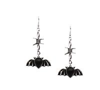 Dangle Ladies Handmade Drop Wind Dark Punk Gothic Personality Exaggerated Asymmetrical Bat Pentagram Cross Stud Earrings Decorations/C