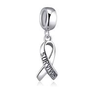 Dangle Pendant Charm-925 Sterling Silver Italian Horn, Puerto Rico Flag, Survivor Cancer Ribbon, Halloween Witch, Dog Pawprint, Shoot for the Moon, Triangle Smile Beads, fits European Charms Bracelet, Gifts for Women/Friends/Children