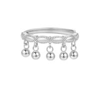 Dangling Ball Stacking Rings for Women Adjustable Open Minimalist Dangle Tassel Charm Geometric Round Statement Finger Rings Comfort Fit Promise Eternity Ring Band Fashion Jewelry Gifts BFF Xmas