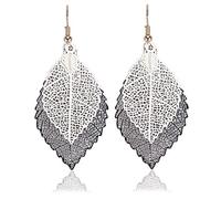 Dangling Earrings for Women Her Leaf Colorful Hollow Out Textured Geometric Fashion Dainty Statement Festival