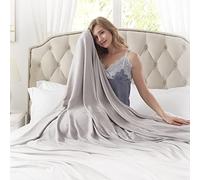 DANGTOP Cooling Blankets, 100% Rayon Derived from Bamboo, Absorbs Body Heat to Keep Cool on Warm Night, Ultra-Cool Lightweight Blanket(79x91 inches, Grey)