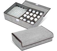 DANHMAO 2 Pcs Light Bulb Organizer Storage Box Ornament Light Bulb Storage with 17 Dividers Fits Various Standard Bulbs Dustproof Fabric Case for Home