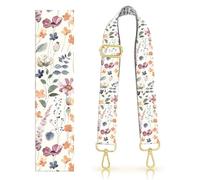 DANHRO Purse Strap Replacement Belt Crossbody 1.5" Wide Golden Buckle Cute Shoulder Strap Durable Adjustable Guitar Straps for Canvas Bag Handbag Cute Watercolor Flowers
