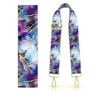 DANHRO Purse Strap Replacement Belt Crossbody 1.5" Wide Golden Buckle Cute Shoulder Strap Durable Adjustable Guitar Straps for Canvas Bag Handbag Blue Marble