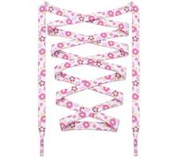 DANHUA Colored Printed Flat Shoelaces: Patterned Shoe Laces for Sneakers, 23 White Pink, 39 Inch (100cm)