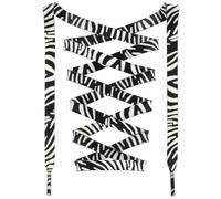 DANHUA Colorful Flat Shoe Laces: 2 Pair Rainbow Printed Shoelaces for Sneakers, 19 Zebra Stripe, 47Inch (120CM)