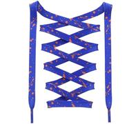 DANHUA Flat Colorful Shoelaces for Sneakers Art Printed Pattern String 2 Pair, 31 Blue Orange, 47Inch (120CM)